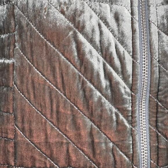 Hei Hei x Anthropologie Iridescent Quilted Velvet Bomber Jacket Womens Sz S - Picture 3 of 7